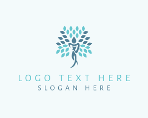 Vegan - Human Fitness Tree logo design