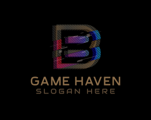 Gaming - Gradient Glitch Letter B logo design