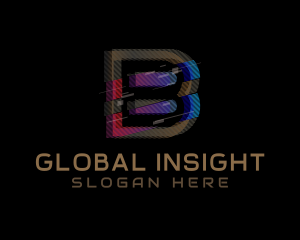 Stream - Gradient Glitch Letter B logo design