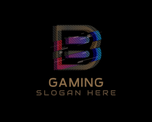 Blogger - Gradient Glitch Letter B logo design