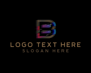 Youtuber - Gradient Glitch Letter B logo design