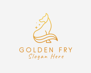 Golden Wild Wolf logo design