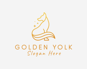 Golden Wild Wolf logo design