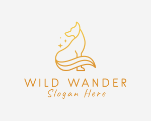 Golden Wild Wolf logo design