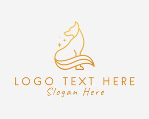 Luxury - Golden Wild Wolf logo design