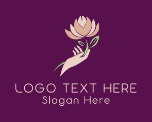 Rose - Beauty Lotus Hand logo design