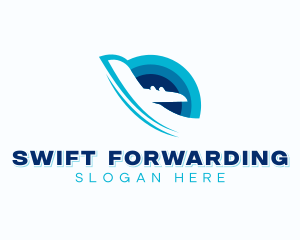 Plane Forwarding Courier logo design