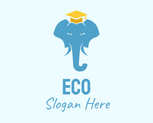 Graduation Cap Elephant Logo