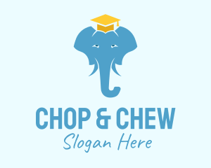 Graduation Cap Elephant Logo