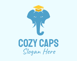 Graduation Cap Elephant logo design