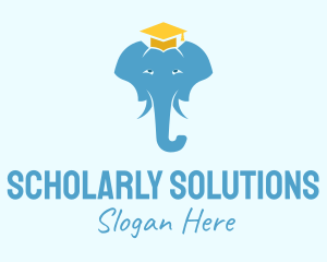 Scholar - Graduation Cap Elephant logo design
