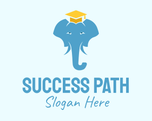 Graduate - Graduation Cap Elephant logo design