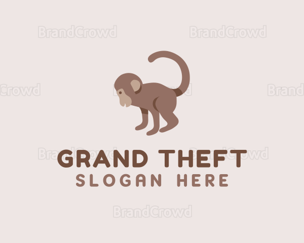 Brown Monkey Animal Logo
