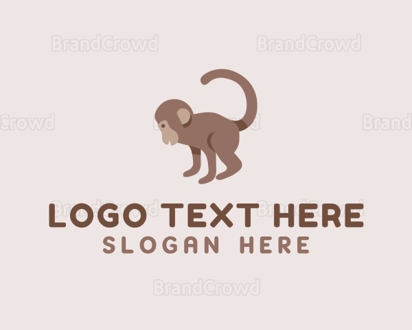 Brown Monkey Animal Logo