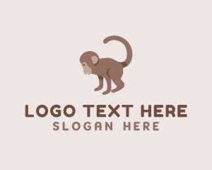 Character - Brown Monkey Animal logo design
