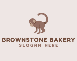 Brown Monkey Animal  logo design