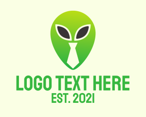 Head - Green Alien Tie logo design