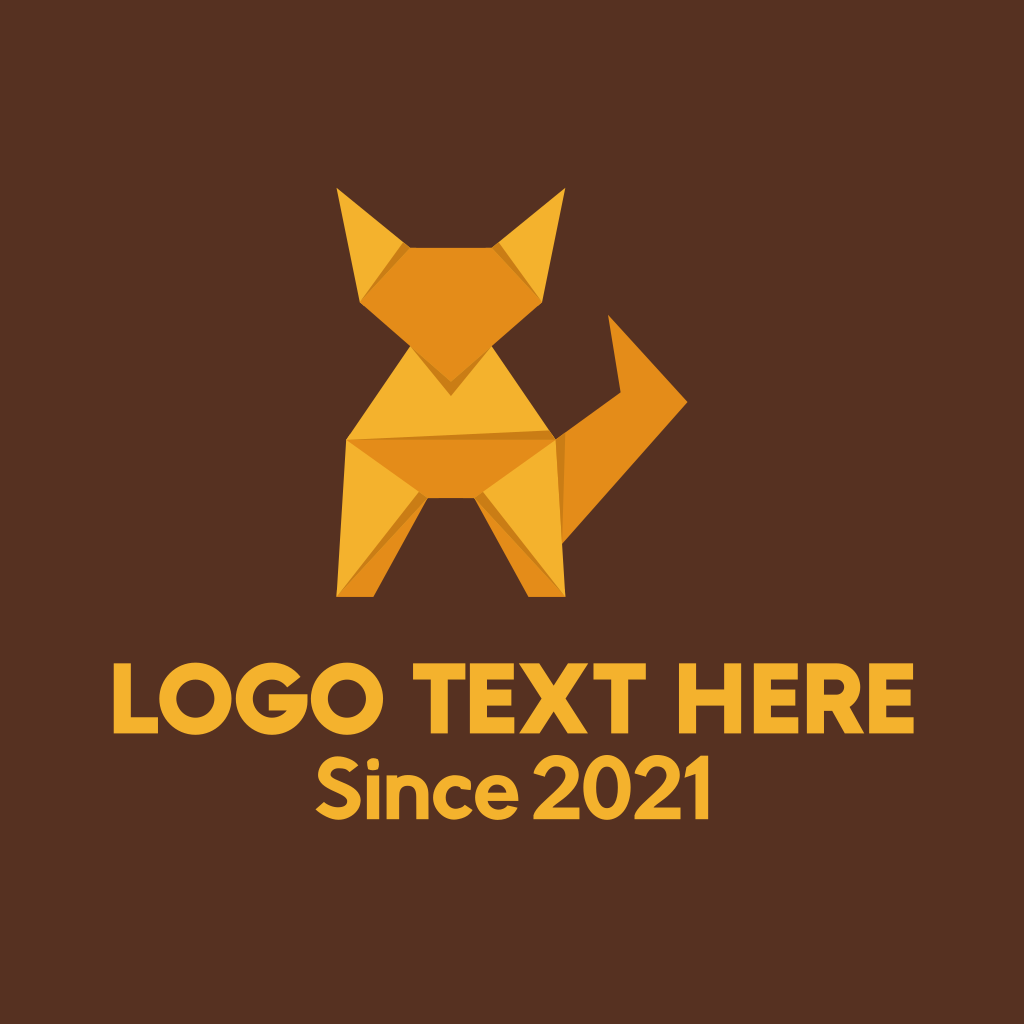 Orange Fox Origami Logo | BrandCrowd Logo Maker