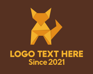 Animal - Orange Fox Origami logo design