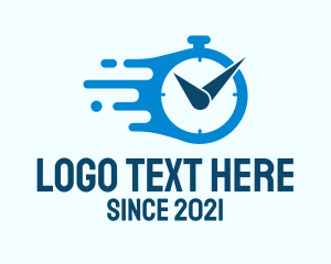 Clock - Blue Stop Watch logo design