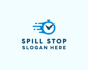 Blue Stop Watch logo design