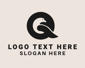 Black - Bird Aviary Letter Q logo design