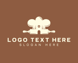 Kitchen - Rolling Pin Pastry Chef logo design