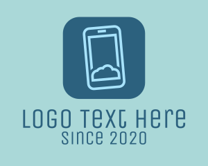 Cellphone - Phone Cloud Storage logo design