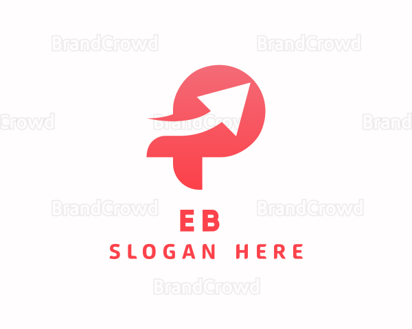 Red Arrow Letter P Logo