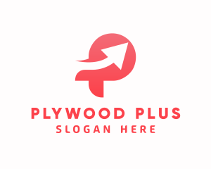 Red Arrow Letter P  logo design