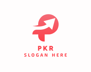 Red Arrow Letter P  logo design