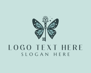 Boutique - Luxury Butterfly Key logo design