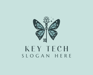 Luxury Butterfly Key logo design