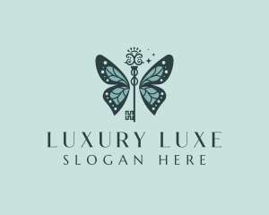 Luxury Butterfly Key logo design