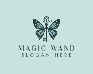 Luxury Butterfly Key logo design