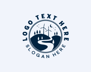 Road - Wind Turbine Road Trip logo design