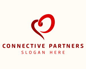 Relationship - Valentine Heart Ribbon logo design