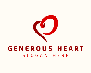 Valentine Heart Ribbon logo design