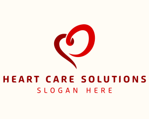 Valentine Heart Ribbon logo design