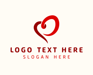 Wedding - Valentine Heart Ribbon logo design