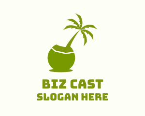 Fruit Shake - Island Coconut Tree logo design