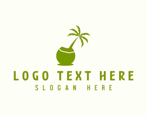 Coconut - Island Coconut Tree logo design