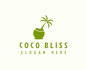 Coconut - Island Coconut Tree logo design