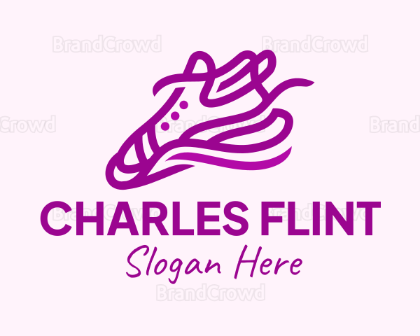 Minimalist Purple Sneakers Logo