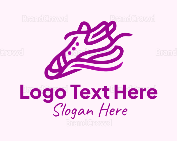 Minimalist Purple Sneakers Logo