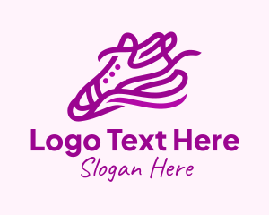Shoe Store - Minimalist Purple Sneakers logo design