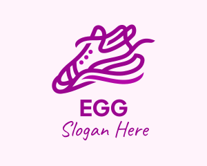 Shoe Cleaning - Minimalist Purple Sneakers logo design