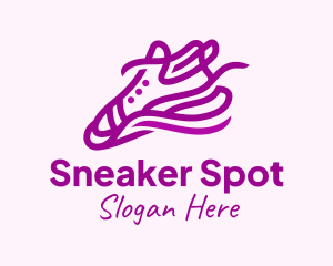 Kicks - Minimalist Purple Sneakers logo design