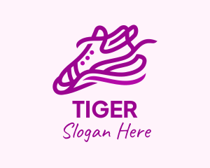 Athlete-shoes - Minimalist Purple Sneakers logo design