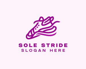 Sneaker - Minimalist Purple Sneakers logo design